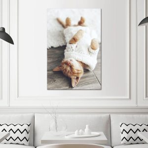 Schilderij – Lazy Cat (1 Part) Vertical