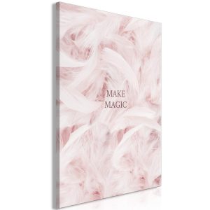 Schilderij – Pink Feathers (1 Part) Vertical