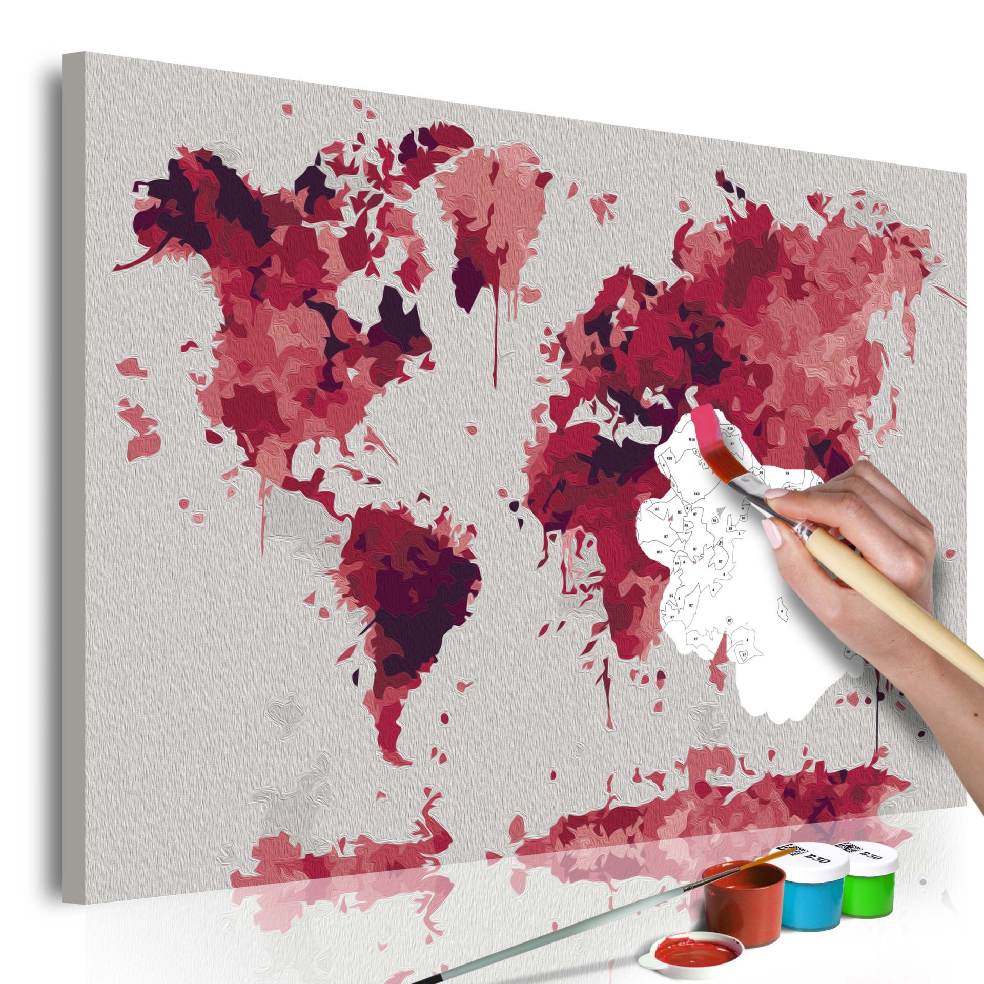 Doe-het-zelf op canvas schilderen – Watercolor Map